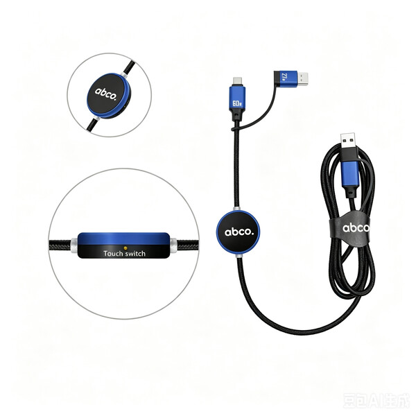 Fast charging data cable 4in1 Touch UC073 - RED