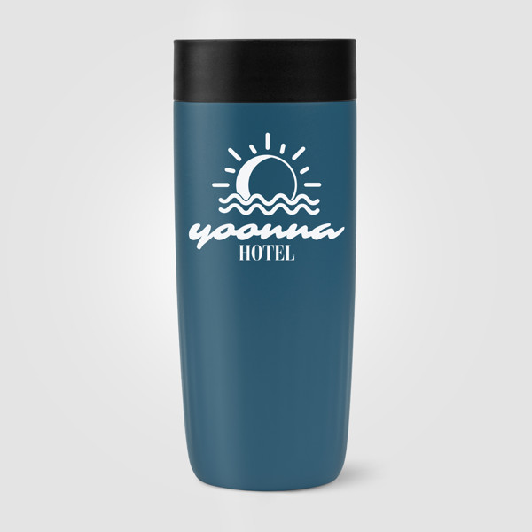 Majesty Recycled Stainless Steel Tumbler - 385 ml - Steel Blue / 4 Colour inkjet