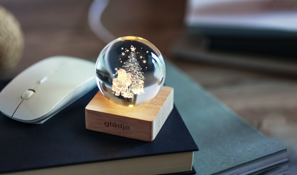 Christmas LED glass ball Santa Light