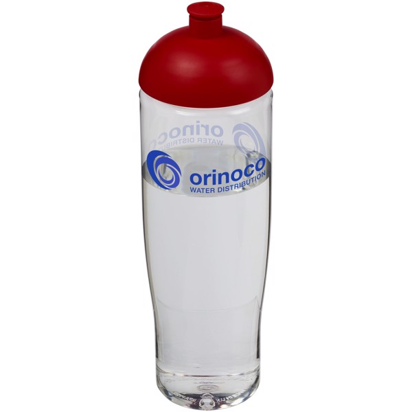 Bidon H2O Tempo® o pojemności 700 ml z wypukłym wieczkiem - Przezroczysty / Czerwony