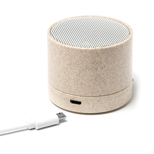 Altavoz inalámbrico personalizado de fibra de trigo 3W con radio FM y Bluetooth