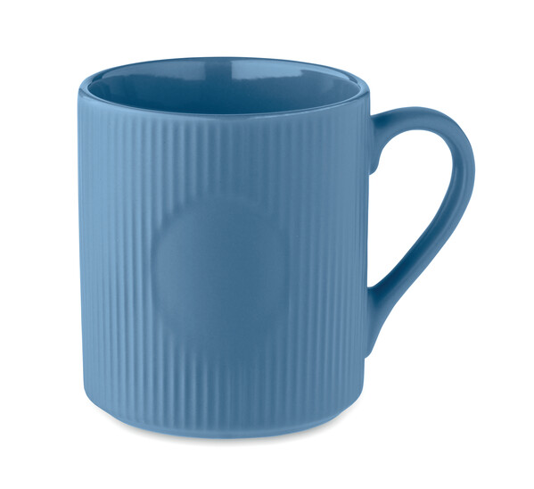 Kubek ceramiczny w prążki 340 m Ribmug - Niebieski