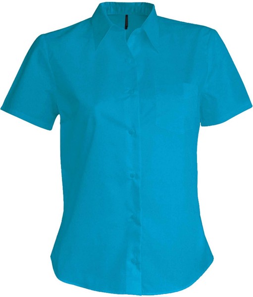 Judith - Ladies' Short-Sleeved Shirt - Bright Turquoise / XS