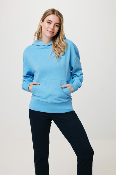 Mikina s kapucí Iqoniq Yoho relaxed fit z recykl. bavlny - Tranquil Blue / M
