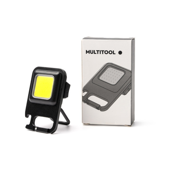 Personalised magnetic LED torch with carabiner and bottle opener rechargeable