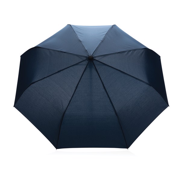 Parapluie 21" automatique rPET 190T et bambou Impact AWARE™ - Bleu Marine