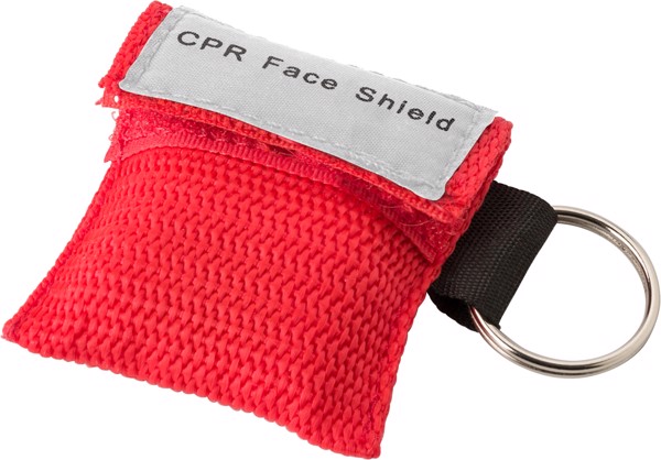 Polyester pouch with CPR mask