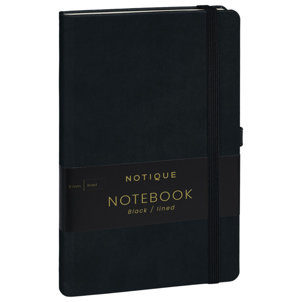 Notique Notes Černý, Linkovaný, 13 x 21 cm