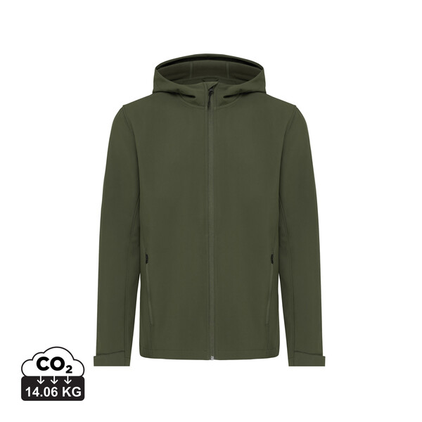 Veste homme soft shell en polyester recyclé Iqoniq Makalu - Kaki / L