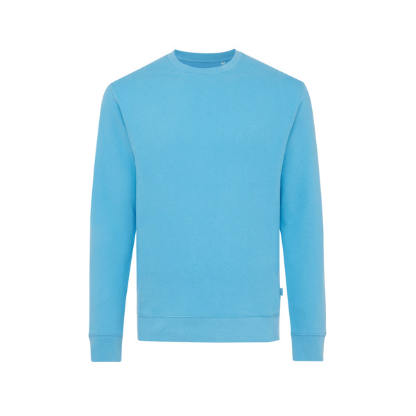 Sweater à col rond en coton recyclé Iqoniq Zion - Tranquil Blue / XL