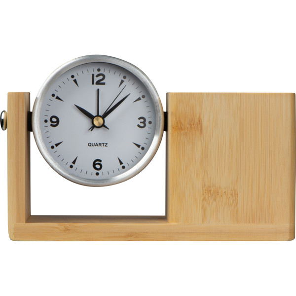 bamboo pencil case with analogue clock VERNON - Beige
