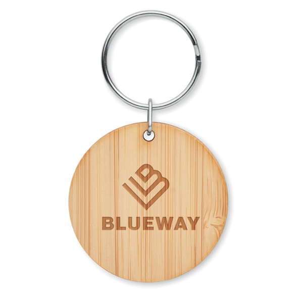 MB - Round bamboo key ring Roundboo