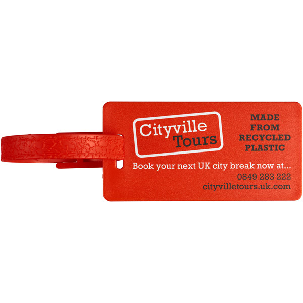 Étiquette à bagages River recyclée avec fenêtre - Rouge