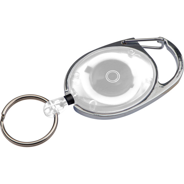 Retractable keyring with carabiner DIANA - White