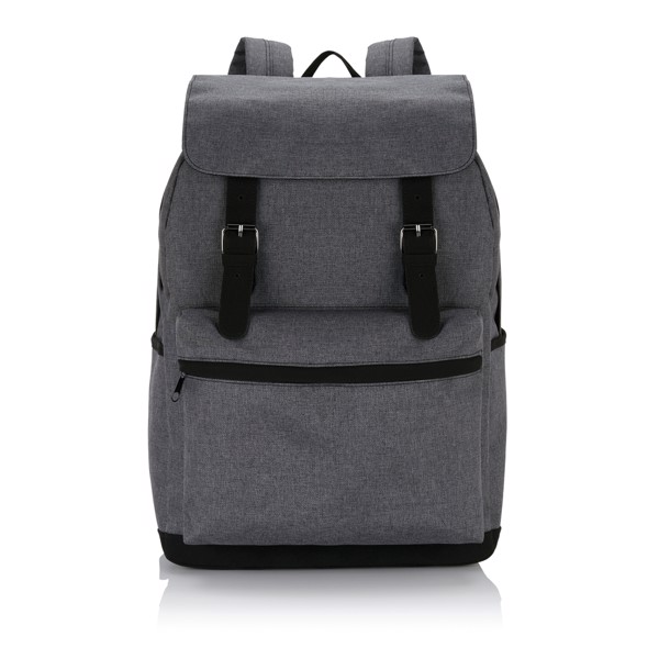 Laptop backpack with magnetic buckle straps