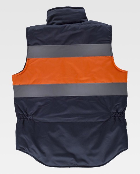 Colete de Trabalho Acolchoado - Alta Visibilidade Laranja / Azul Real 
