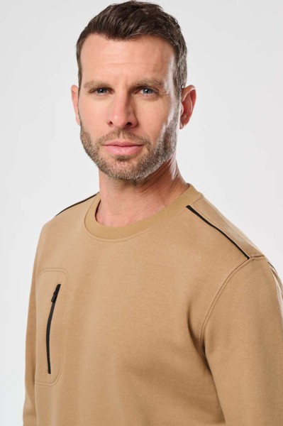 Unisex Daytoday Contrasting Pocket Sweatshirt - White / Navy / S