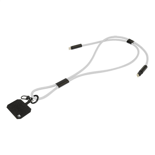 60W RPET kábel so šnúrkou na mobil HolCharge - White