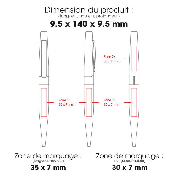 PERI - BND77 - Stylo à bille à torsion en acier inoxydable recyclé