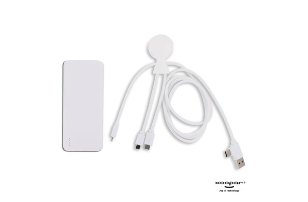 Xoopar Mr. Bio powerbank set, 7000mAh R-ABS - White