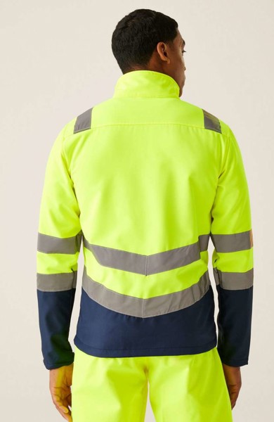 Pro Hi-Vis Softshell Jacket - Yellow / Navy / S