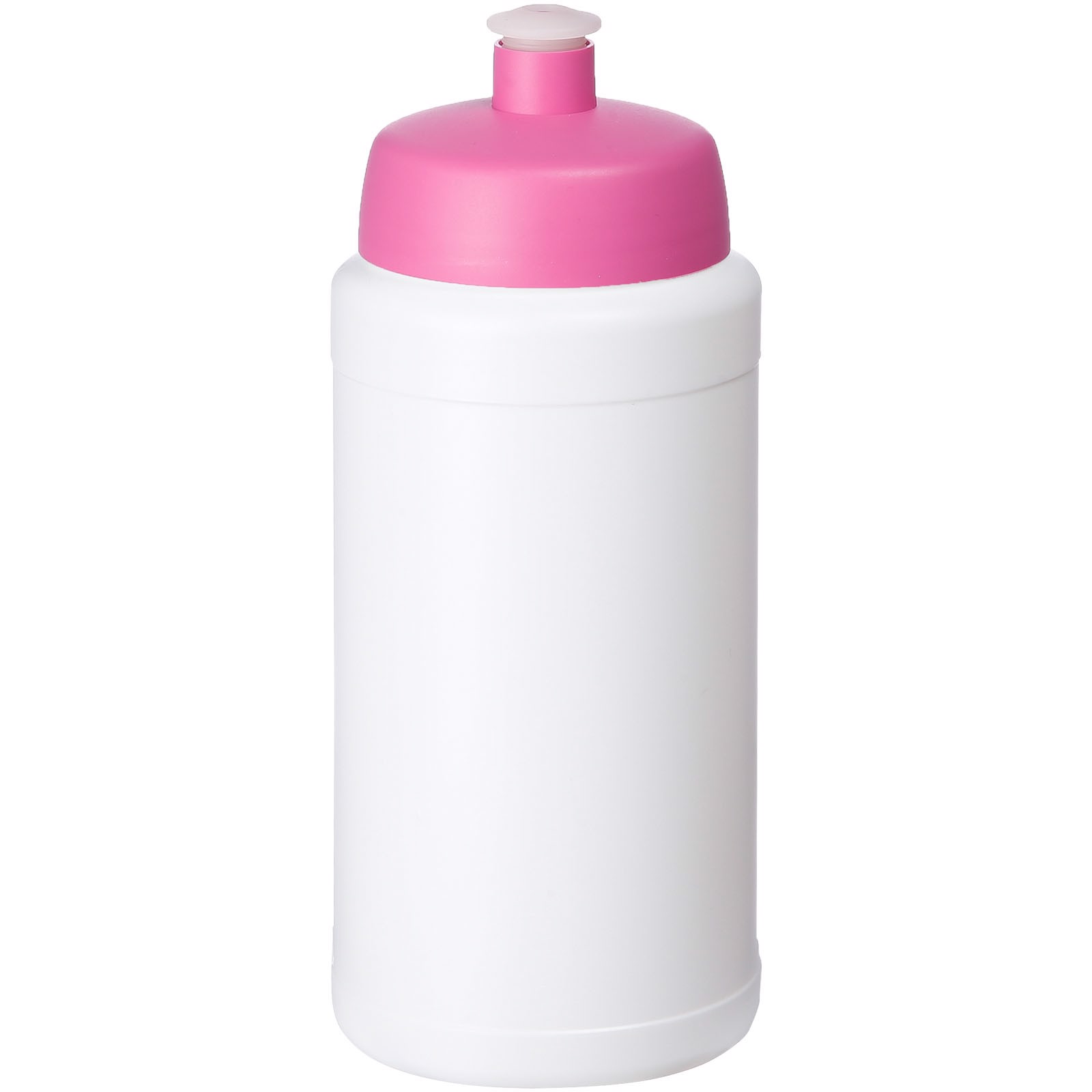 Bidon Baseline® Plus o pojemności 500 ml z wieczkiem sportowym - Biały / Różowy