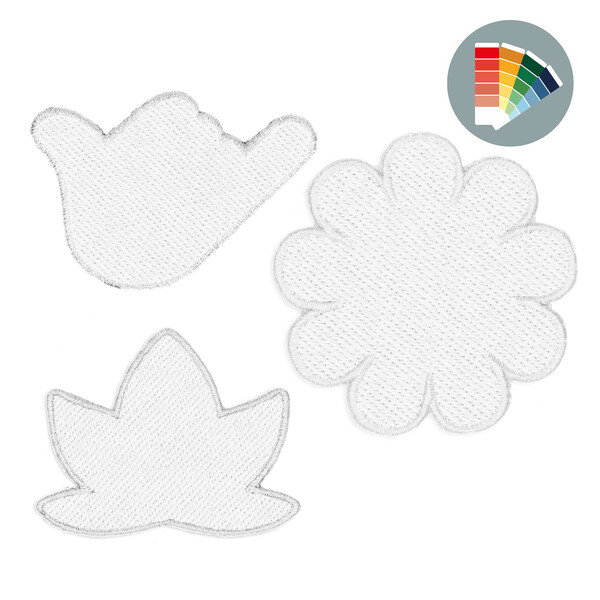 Embroidered patch with laser-cut border - 7cm / Iron-on