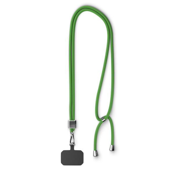 Crossbody, trendy 2-tone cord phone holder made of polyester - Bright Lime Green / Silver accessories