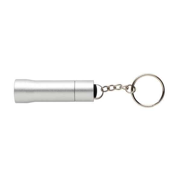 Flash RCS recycled aluminium keychain torch - Silver Grey