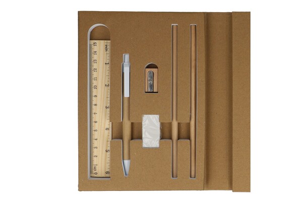 Set de papeterie en papier recyclé à trois volets