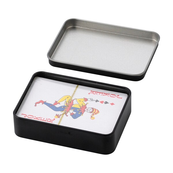 Playing card set Nathan | Metal tin - black