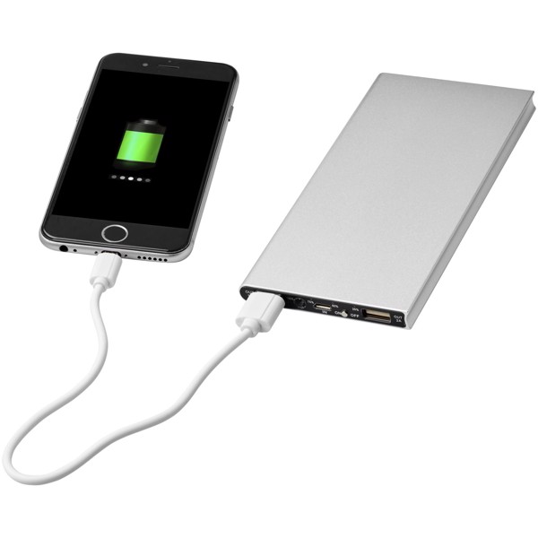 Plate 8000 mAh aluminium power bank - Silver