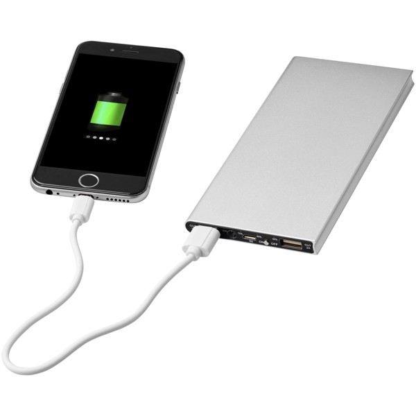 Plate 8000 mAh Aluminium-Powerbank - Silber