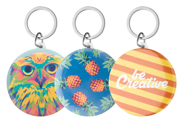 Pin Button Keyring KeyBadge Maxi