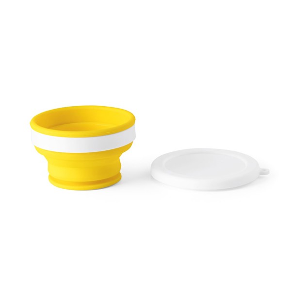 ASTRADA. Verre de voyage pliable 250mL en silicone et PP - Jaune