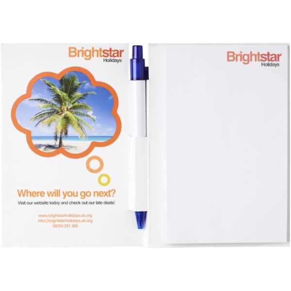 Essential conference pack A5 notepad and pen - White / Blue