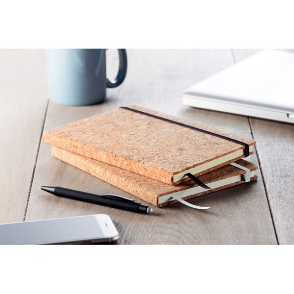 A5 cork notebook 96 lined Suber - White