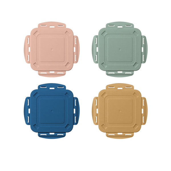 BOITE REPAS (LUNCH BOX) 1.2 l AVEC COUVERCLE, CUILLERE ET FOURCHETTE - Bleu / Rose