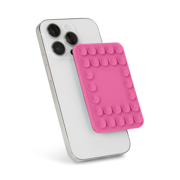 Magnetic phone selfie case with suction cups - Bright Pink