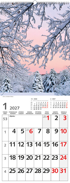 Uski zidni kalendar – Čarobna Hrvatska
