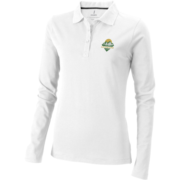 Oakville Langarm Poloshirt für Damen - weiss / XL