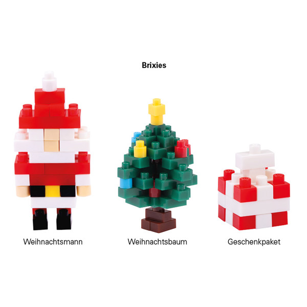 Kleines Präsent, BRIXIES Weihnachtsmann | BRIXIES Miniaturbausteine "Weihnachtsmann", 30 Teile, 13 g
