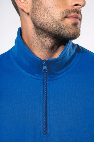 Zip Neck Sweatshirt - Dark Grey / M