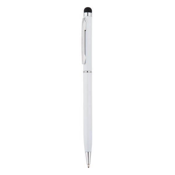 Tenké kovové stylusové pero - Bílá