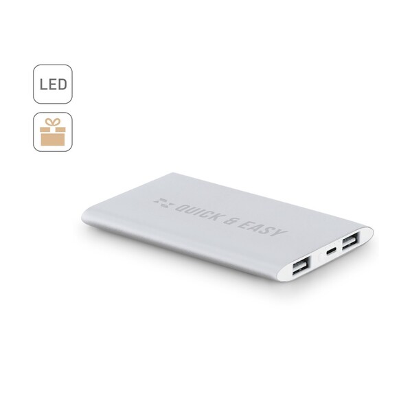 NOBEL. Prijenosna baterija 7200 mAh od recikliranog aluminija (100% rAL) - Crna