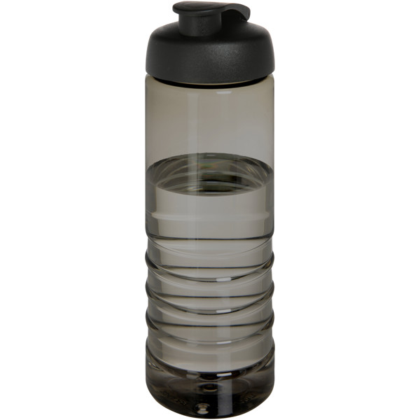H2O Active® Eco Treble 750 ml flip lid sport bottle - Charcoal / Black