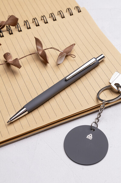 Pen And Keyring Set Miroset - Dark Grey