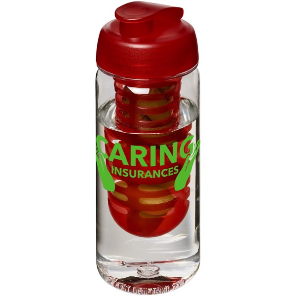 Láhev s infuzérem avyklápěcím víčkem Octave Tritan™ 600 ml - Průhledná / Červená s efektem námrazy