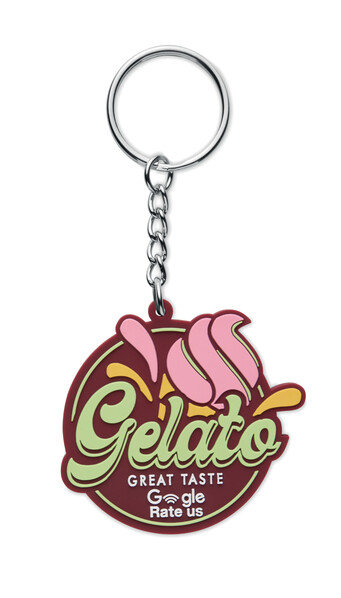 Porta-chaves NFC em borracha PVC personalizado com um logótipo de uma face - 50mm / K1 - Argola / Envolto em papel tissue / Só de leitura