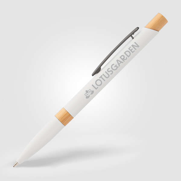 Reborn Designer Softy Stylo en aluminium recyclé - Blanc / Jet d’encre 4 couleurs